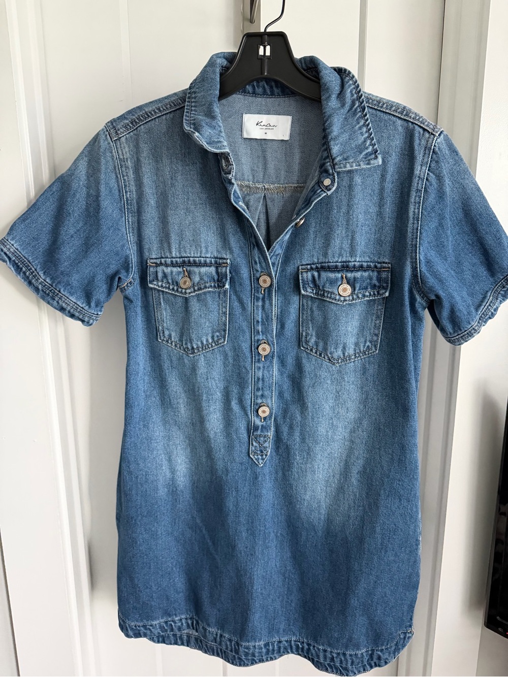 KanCan Blue Denim Polo Mini Dress